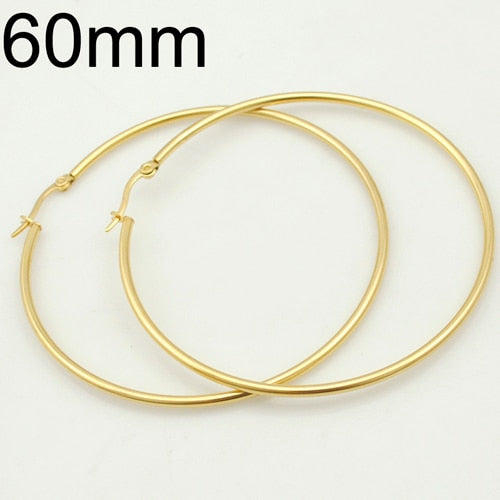 Gokadima Women Earrings, 20mm-70mm EARING HOOP,small or large basketball wives Stainless Steel Hoop Earrings, Party Jewelry