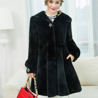 Crystal Stone Top Quality Natural Rex Rabbit Fur Coats Women Loose Fit Oversize Hooded A line Winter Real Fur Jackets Plus Size