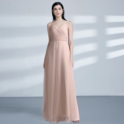 Blush Pink Bridesmaid Dresses Ever Pretty EP07303 Sweetheart A-line V-neck Sleeveless Wedding Party Dress Elegant for Women