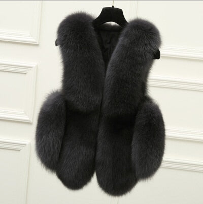 100%Real Fox Fur Vest Natural Whole Fox Fur Vest Gilet Jacket waistcoat Women Regular Standard Design Jackets Coat Plus Size 4XL