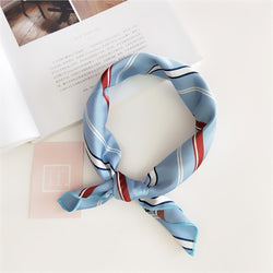 50*50cm Square Silk Feel Satin Scarf Elegant Women Head Skinny Retro Hair Tie Band Small Fashion Square Kerchief Neck Scarf