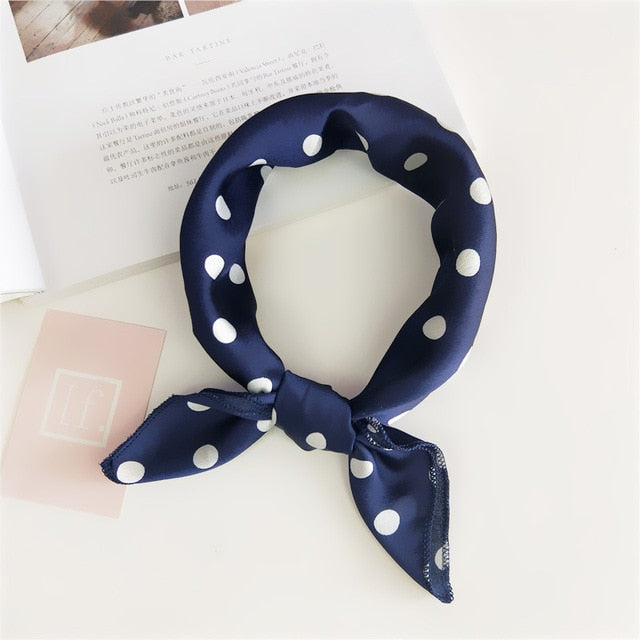 50*50cm Square Silk Feel Satin Scarf Elegant Women Head Skinny Retro Hair Tie Band Small Fashion Square Kerchief Neck Scarf