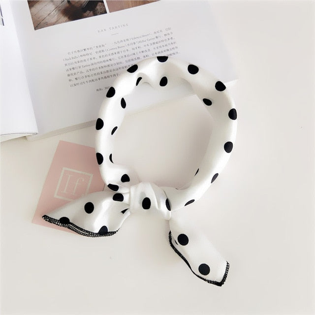 50*50cm Square Silk Feel Satin Scarf Elegant Women Head Skinny Retro Hair Tie Band Small Fashion Square Kerchief Neck Scarf