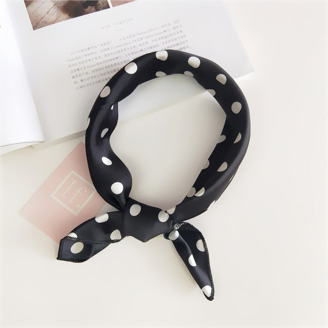 50*50cm Square Silk Feel Satin Scarf Elegant Women Head Skinny Retro Hair Tie Band Small Fashion Square Kerchief Neck Scarf