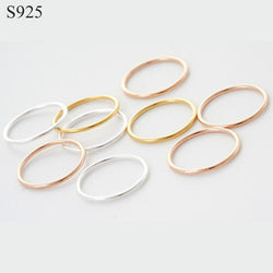 Genuine Real Pure Solid 925 Sterling Silver Rings for Women Jewelry Gold Round Circle Female Finger Ring Party  China Size