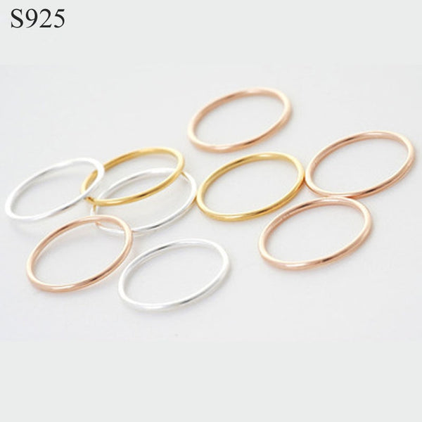 Genuine Real Pure Solid 925 Sterling Silver Rings for Women Jewelry Gold Round Circle Female Finger Ring Party  China Size