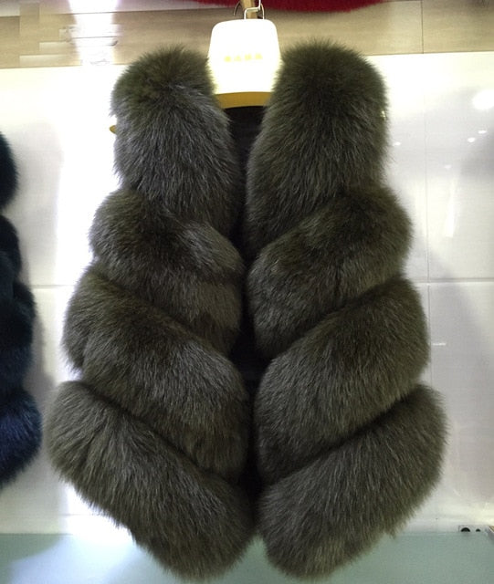 Tatyana Furclub Girl Fur Vest Real Natural Fox Fur Vest Coat Real Women Jacket  Real Fox Fur Jacket Fashion Warm Girl Fur