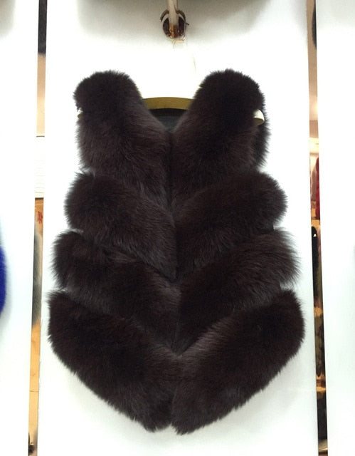 Tatyana Furclub Girl Fur Vest Real Natural Fox Fur Vest Coat Real Women Jacket  Real Fox Fur Jacket Fashion Warm Girl Fur