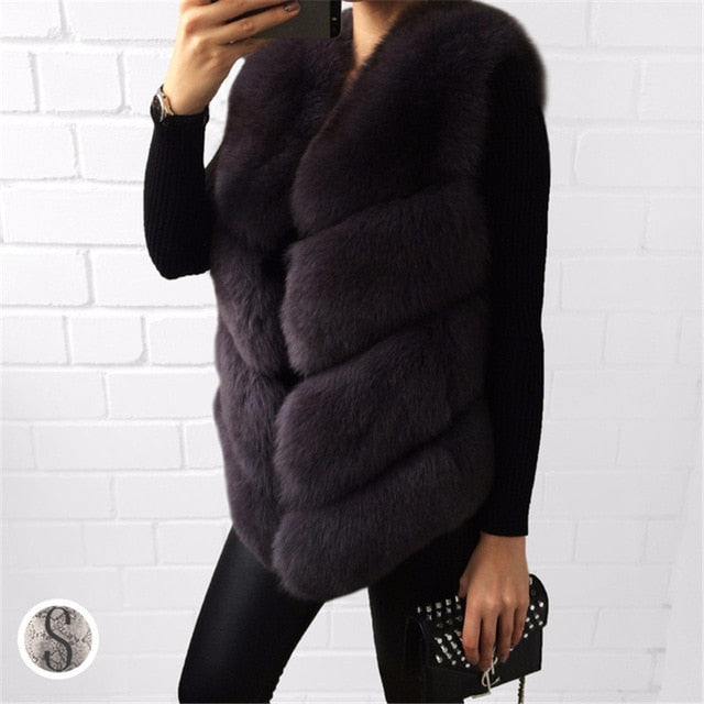 Tatyana Furclub Girl Fur Vest Real Natural Fox Fur Vest Coat Real Women Jacket  Real Fox Fur Jacket Fashion Warm Girl Fur