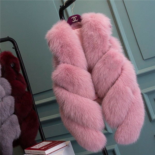 Tatyana Furclub Girl Fur Vest Real Natural Fox Fur Vest Coat Real Women Jacket  Real Fox Fur Jacket Fashion Warm Girl Fur