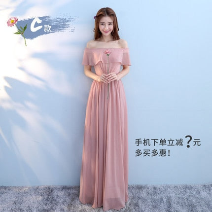 Vestido Longo Pink Bridesmaid Dresses 2018 New Elegant A Line V Neck Grey Long Wedding Party Gown Robe De Demoiselle D'honneur