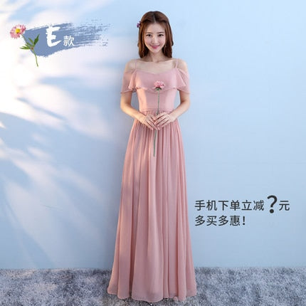 Vestido Longo Pink Bridesmaid Dresses 2018 New Elegant A Line V Neck Grey Long Wedding Party Gown Robe De Demoiselle D'honneur