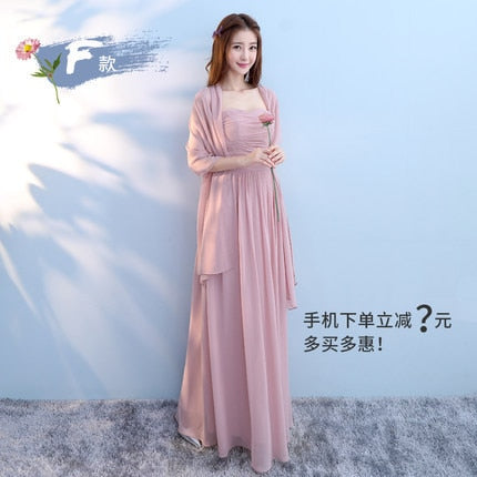 Vestido Longo Pink Bridesmaid Dresses 2018 New Elegant A Line V Neck Grey Long Wedding Party Gown Robe De Demoiselle D'honneur