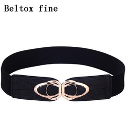 PU Leather Elastic Wide Belt for Women Stretch Thick Waist Belt for Dress Fashion Stretch women belts plus size