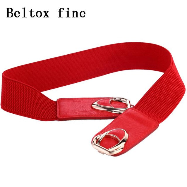 PU Leather Elastic Wide Belt for Women Stretch Thick Waist Belt for Dress Fashion Stretch women belts plus size