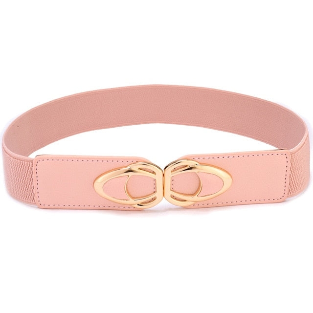 PU Leather Elastic Wide Belt for Women Stretch Thick Waist Belt for Dress Fashion Stretch women belts plus size