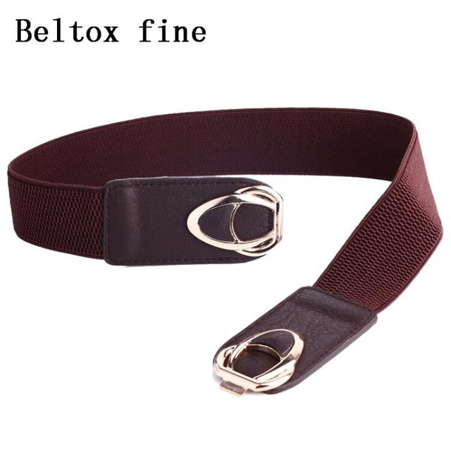 PU Leather Elastic Wide Belt for Women Stretch Thick Waist Belt for Dress Fashion Stretch women belts plus size