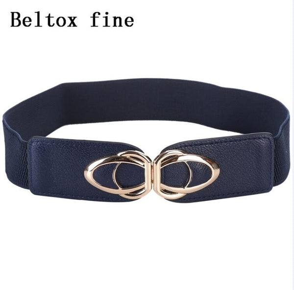 PU Leather Elastic Wide Belt for Women Stretch Thick Waist Belt for Dress Fashion Stretch women belts plus size