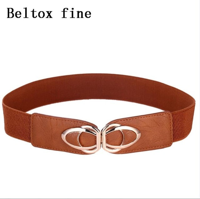 PU Leather Elastic Wide Belt for Women Stretch Thick Waist Belt for Dress Fashion Stretch women belts plus size