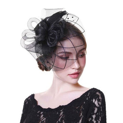 WELROG Fascinators Hat Women Flower Mesh Ribbons Feathers Fedoras Hat Headband or a Clip Cocktail Tea Party Headwewar for Girls