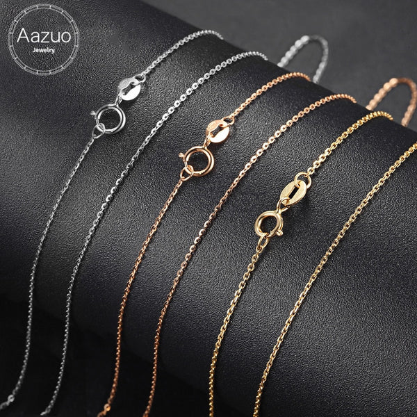 Aazuo 18K White Yellow Rose Gold Link Chain 18 inches Au750 Cost Price Necklace Pendant Wendding Party Gift For Women