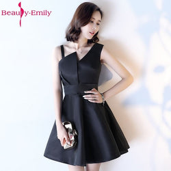 Beauty Emily Champagne A-Line Sexy Short Evening Party Prom Dresses 2019 Girl Dresses Sleeveless Formal Occasion Evening Gowns