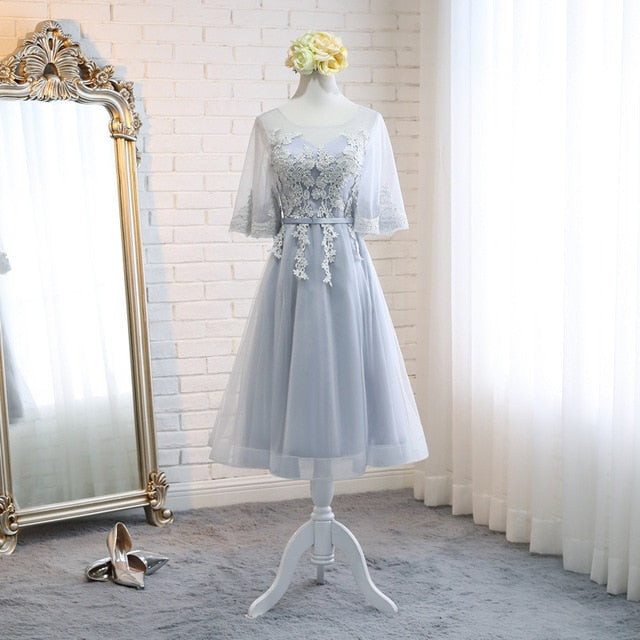 Long Tulle Lace Dress Elegant Bridesmaid Dresses 2019 Long Formal Wedding Party Prom Dresses robe de soiree vestido de noiva