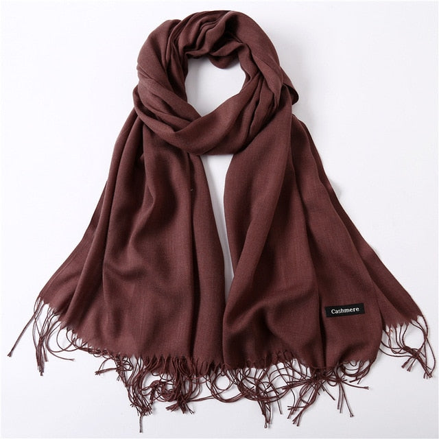 2019 women scarf fashion summer thin solid shawls and wraps lady pashmina bandana female hijab winter long foulard head scarves