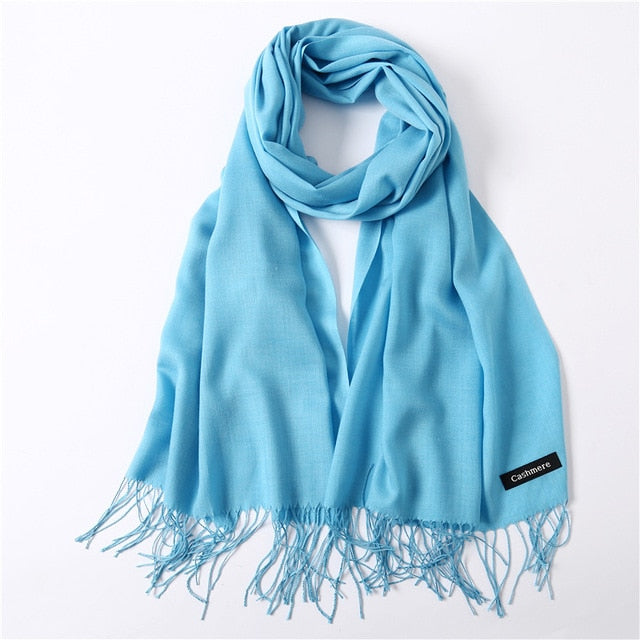 2019 women scarf fashion summer thin solid shawls and wraps lady pashmina bandana female hijab winter long foulard head scarves