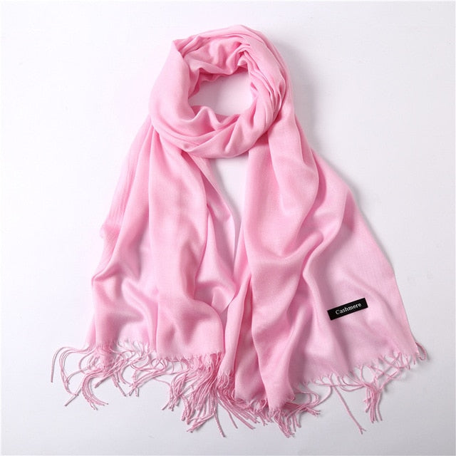 2019 women scarf fashion summer thin solid shawls and wraps lady pashmina bandana female hijab winter long foulard head scarves