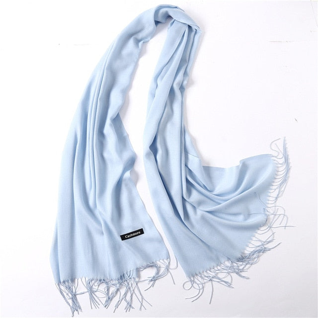 2019 women scarf fashion summer thin solid shawls and wraps lady pashmina bandana female hijab winter long foulard head scarves