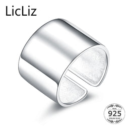 LicLiz 925 Sterling Silver Adjustable Ring For Women Rings Fingers Men Plain Open Party Jewelry Joyas de Plata 925 Bijoux LR0329