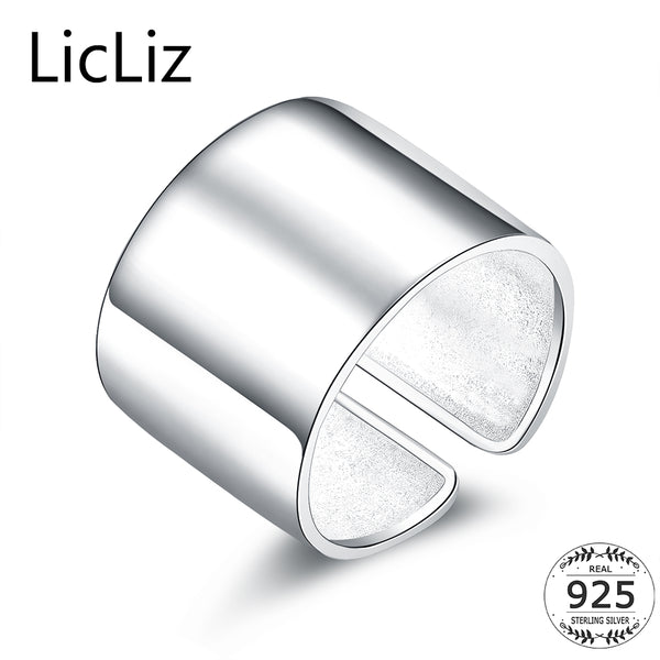 LicLiz 925 Sterling Silver Adjustable Ring For Women Rings Fingers Men Plain Open Party Jewelry Joyas de Plata 925 Bijoux LR0329