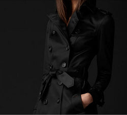 2019 Autumn New Brand Women Trench Coat Long Windbreaker Europe America Fashion Trend Double-Breasted Slim Long Trench Q1534