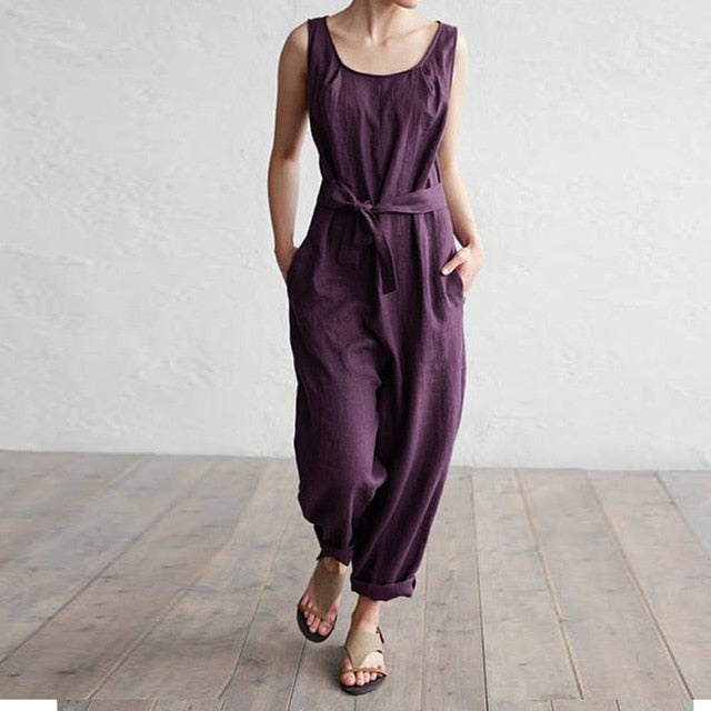 Celmia Elegant  Women Jumpsuit 2019 Summer Office Lady Harem Pants Casual Loose Sleeveless Rompers Plus Size Overalls