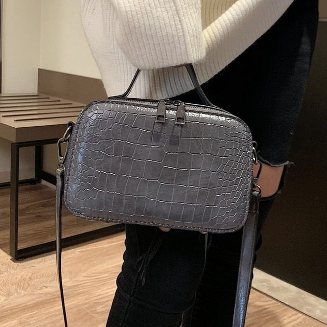 bags for women 2019 New Style Stone Pattern Square Crossbody Bag Fashion Handbags with Single Shoulder Slant Bag