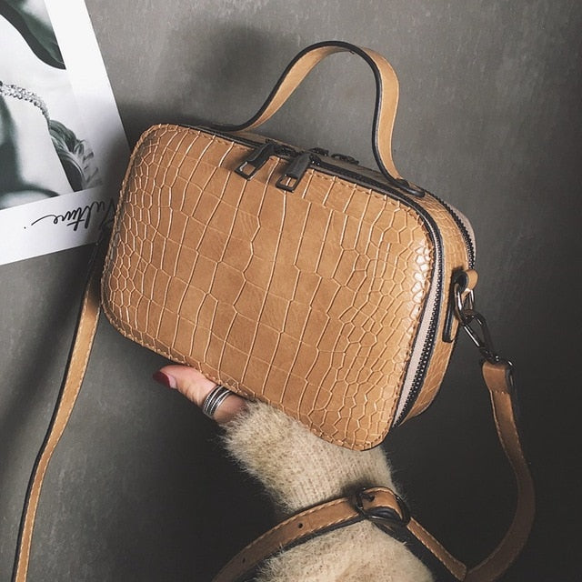 bags for women 2019 New Style Stone Pattern Square Crossbody Bag Fashion Handbags with Single Shoulder Slant Bag