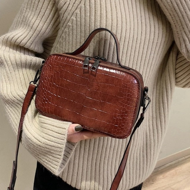 bags for women 2019 New Style Stone Pattern Square Crossbody Bag Fashion Handbags with Single Shoulder Slant Bag