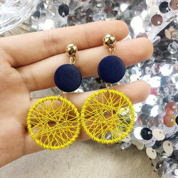 2019 Fashion Luxury Simple Big Round Earrings Women Fashion Korean Style Hollow Mesh Drop Earrings Statement Jewelry 1E283