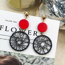 2019 Fashion Luxury Simple Big Round Earrings Women Fashion Korean Style Hollow Mesh Drop Earrings Statement Jewelry 1E283