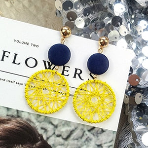 2019 Fashion Luxury Simple Big Round Earrings Women Fashion Korean Style Hollow Mesh Drop Earrings Statement Jewelry 1E283