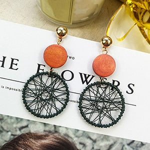 2019 Fashion Luxury Simple Big Round Earrings Women Fashion Korean Style Hollow Mesh Drop Earrings Statement Jewelry 1E283