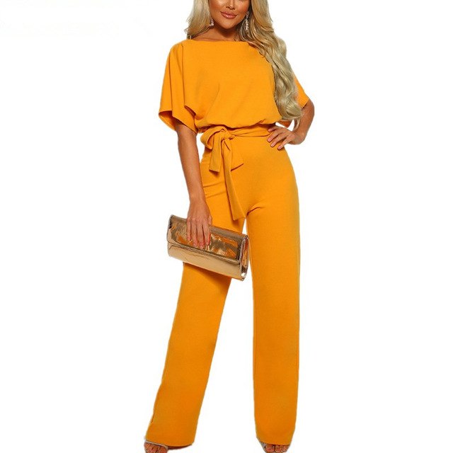 Elegant Office Lady Casual Womens Romper Short Sleeve Lace Women Overalls Long Pants 2019 Summer Female Frenulum Jumpsuits