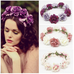 Okdeals New Fashion Women Children girls Wedding Flower Bride Wreath Floral Garlands Bride Headband Hair band Hair Accessories