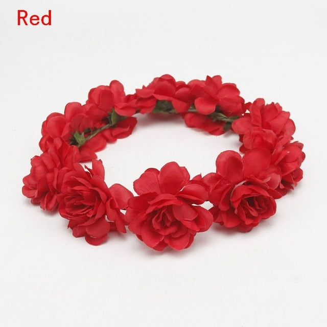 Okdeals New Fashion Women Children girls Wedding Flower Bride Wreath Floral Garlands Bride Headband Hair band Hair Accessories