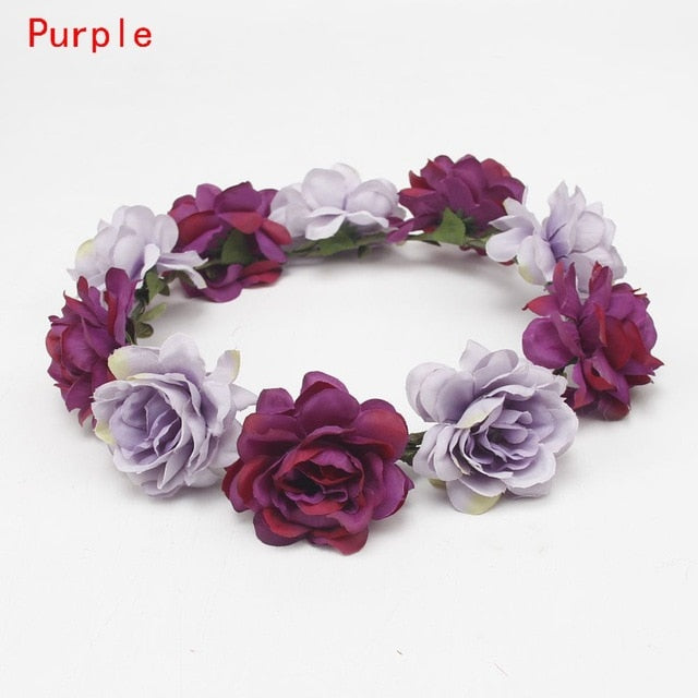 Okdeals New Fashion Women Children girls Wedding Flower Bride Wreath Floral Garlands Bride Headband Hair band Hair Accessories