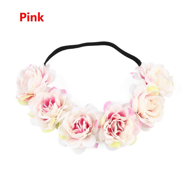 Okdeals New Fashion Women Children girls Wedding Flower Bride Wreath Floral Garlands Bride Headband Hair band Hair Accessories