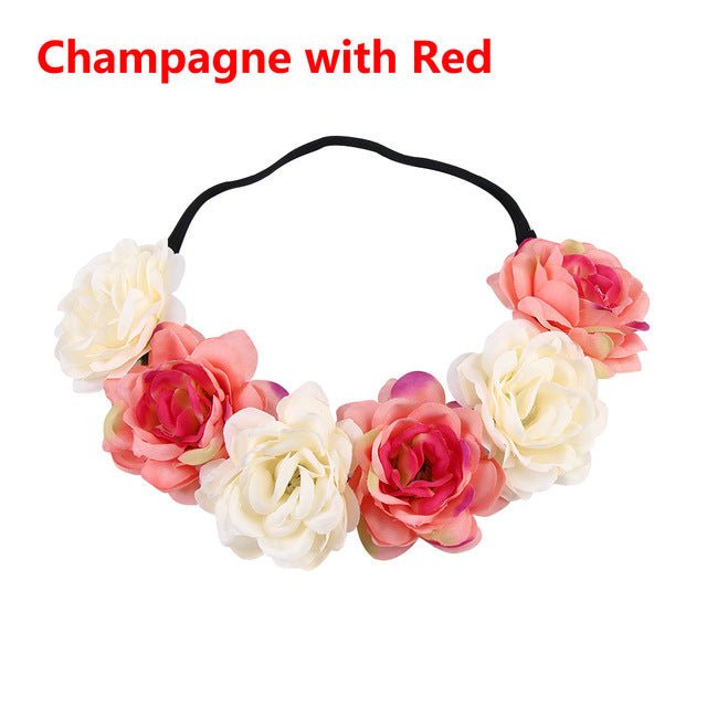 Okdeals New Fashion Women Children girls Wedding Flower Bride Wreath Floral Garlands Bride Headband Hair band Hair Accessories