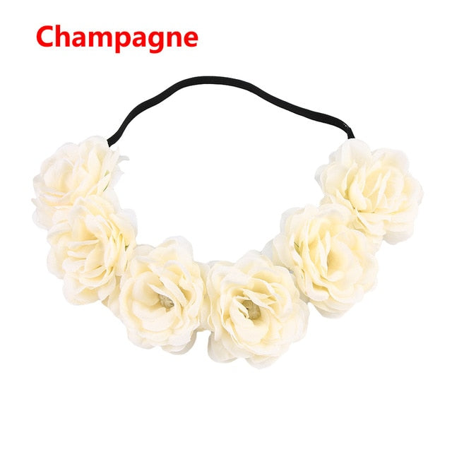 Okdeals New Fashion Women Children girls Wedding Flower Bride Wreath Floral Garlands Bride Headband Hair band Hair Accessories