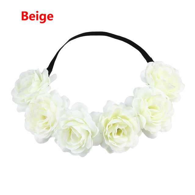 Okdeals New Fashion Women Children girls Wedding Flower Bride Wreath Floral Garlands Bride Headband Hair band Hair Accessories